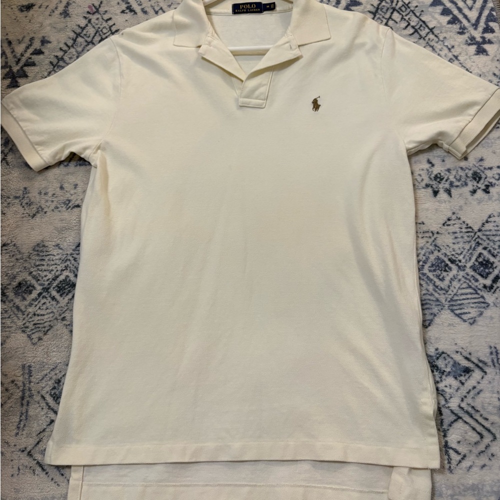 Polo by Ralph Lauren Men’s Cream Polo with Embroidered Pony